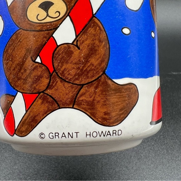 Christmas Teddy Bear Joy Coffee Mug Grant Howard Made in Korea Winter Holiday - Picture 3 of 8